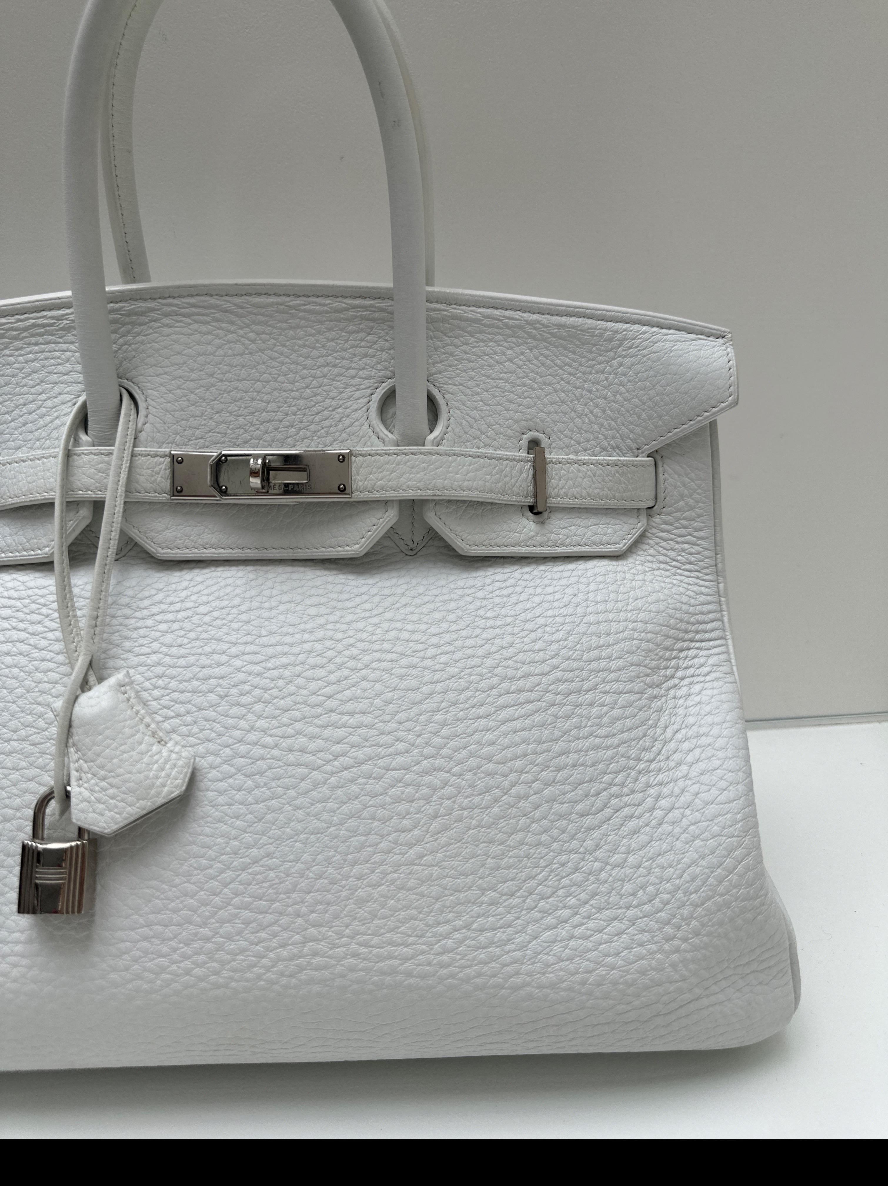 Hermes White Birkin 35 Bag In Excellent Condition For Sale In Athens, GA