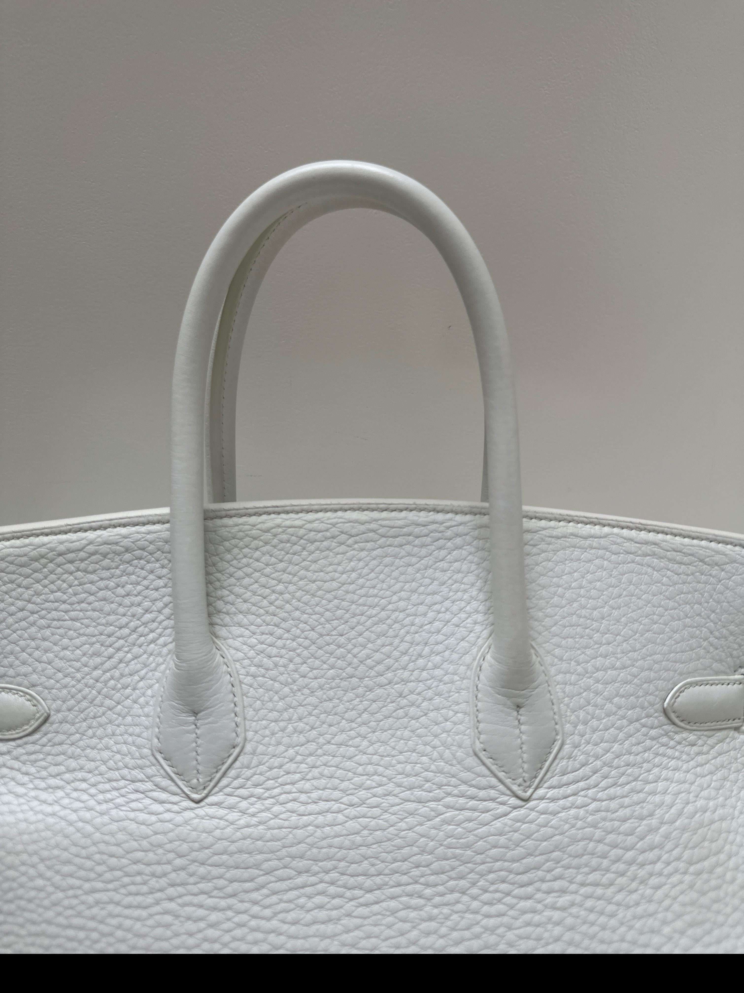 Hermes White Birkin 35 Bag For Sale 1