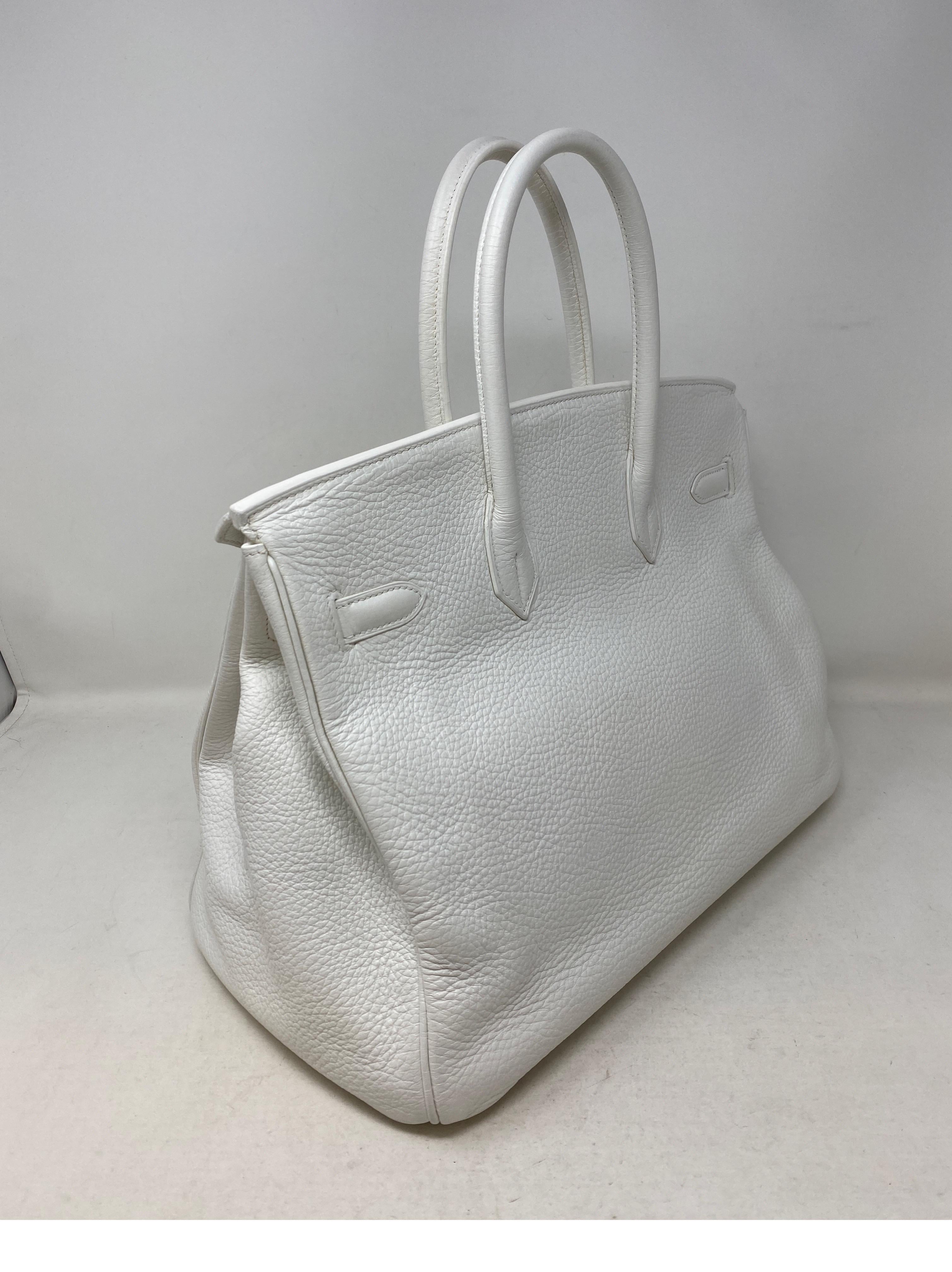 Women's or Men's Hermes White Birkin 35 Bag 