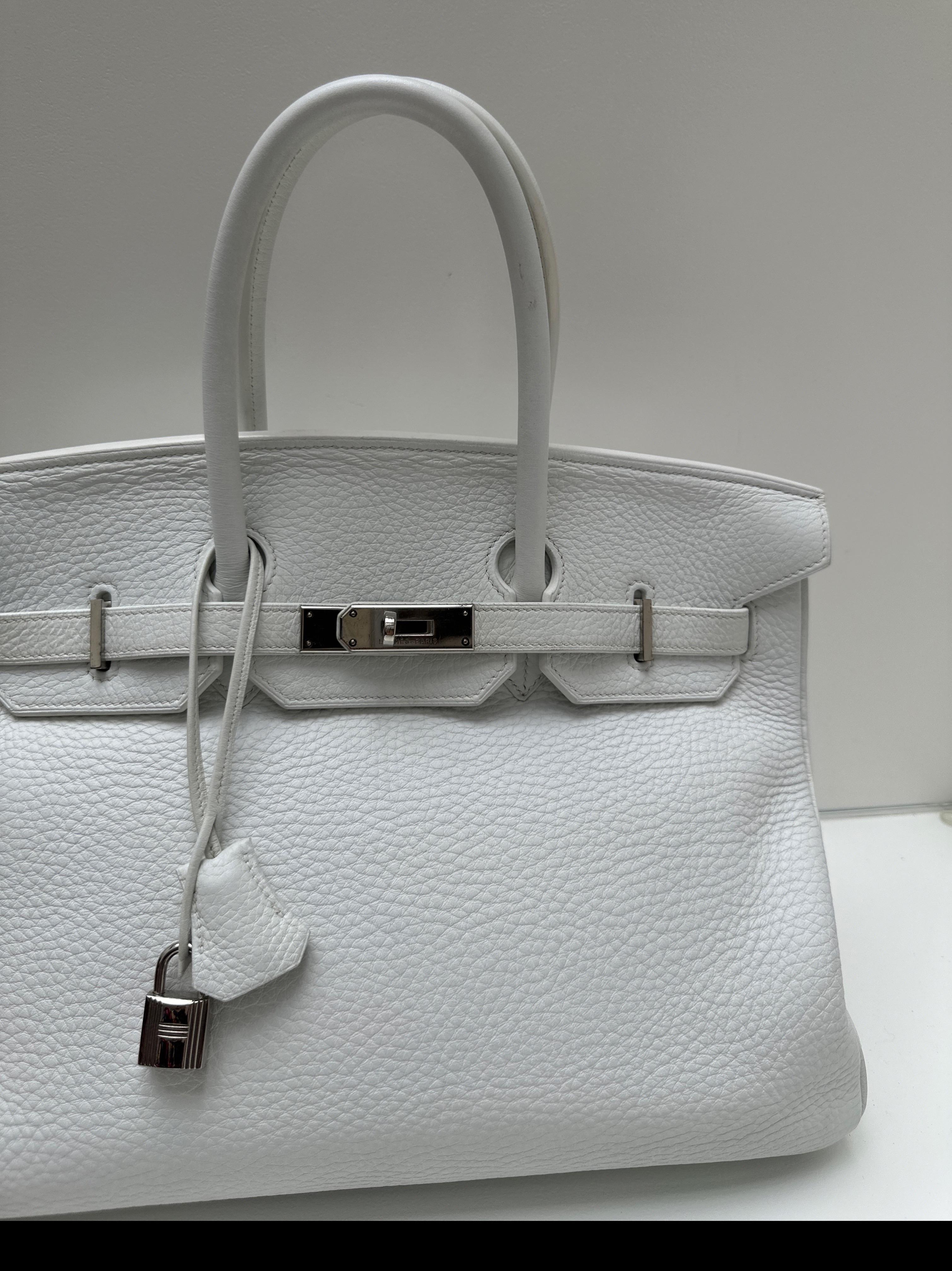 Hermes White Birkin 35 Bag For Sale 3
