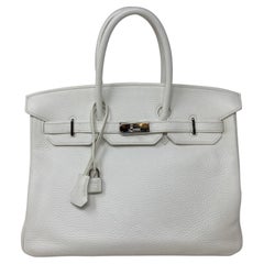 Hermes White Birkin 35 Bag