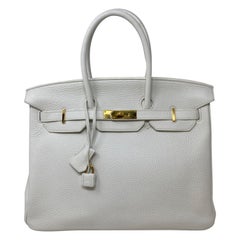 Hermes White Birkin 35 Bag