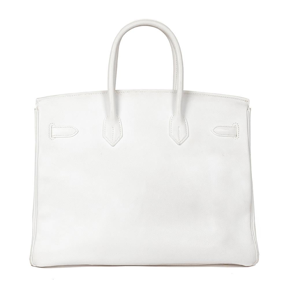 Hermès White Birkin White 35cm Epsom In Excellent Condition In London, GB