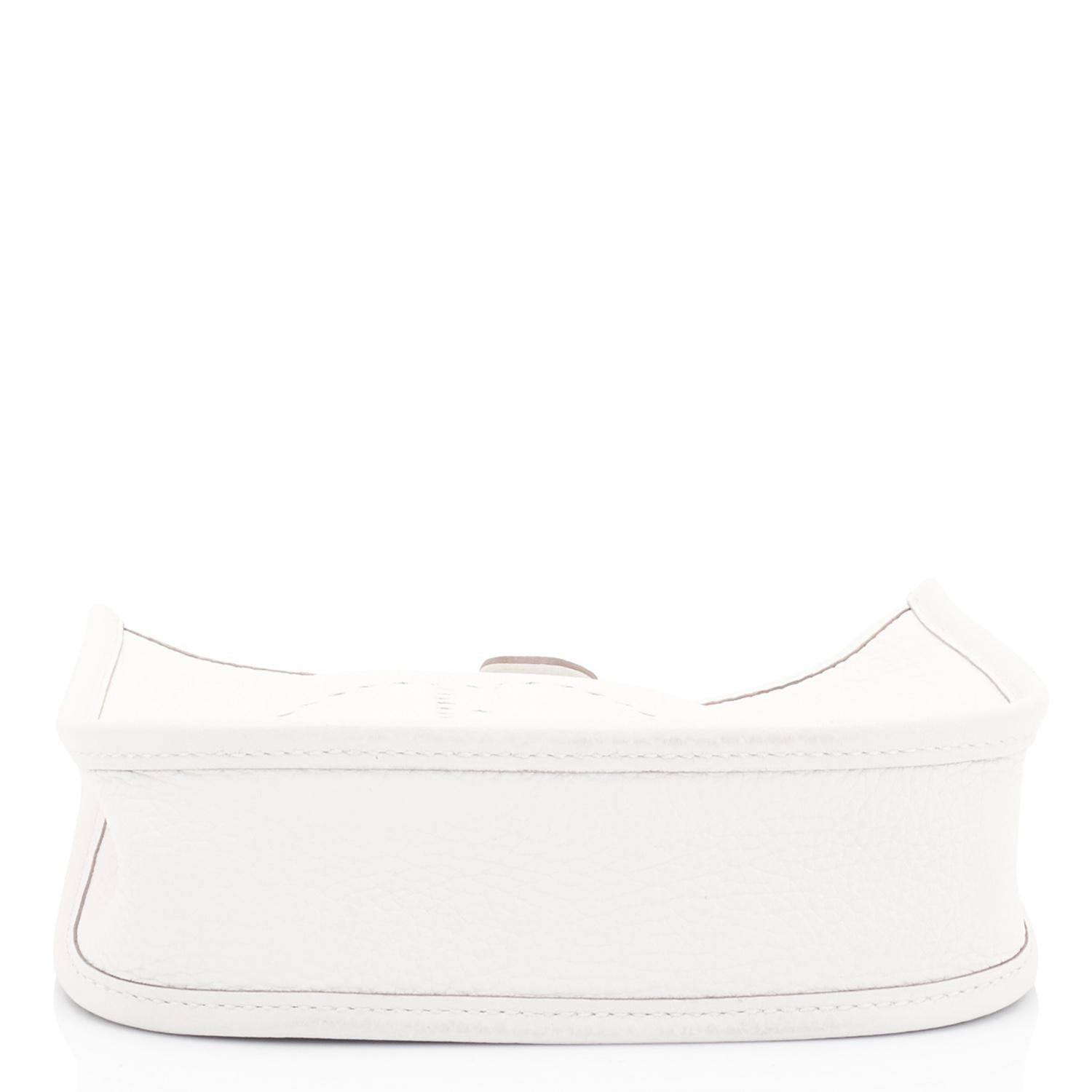 Hermes Weiß Blanc Evelyne TPM Schulter Cross Body Messenger Bag NEW 2