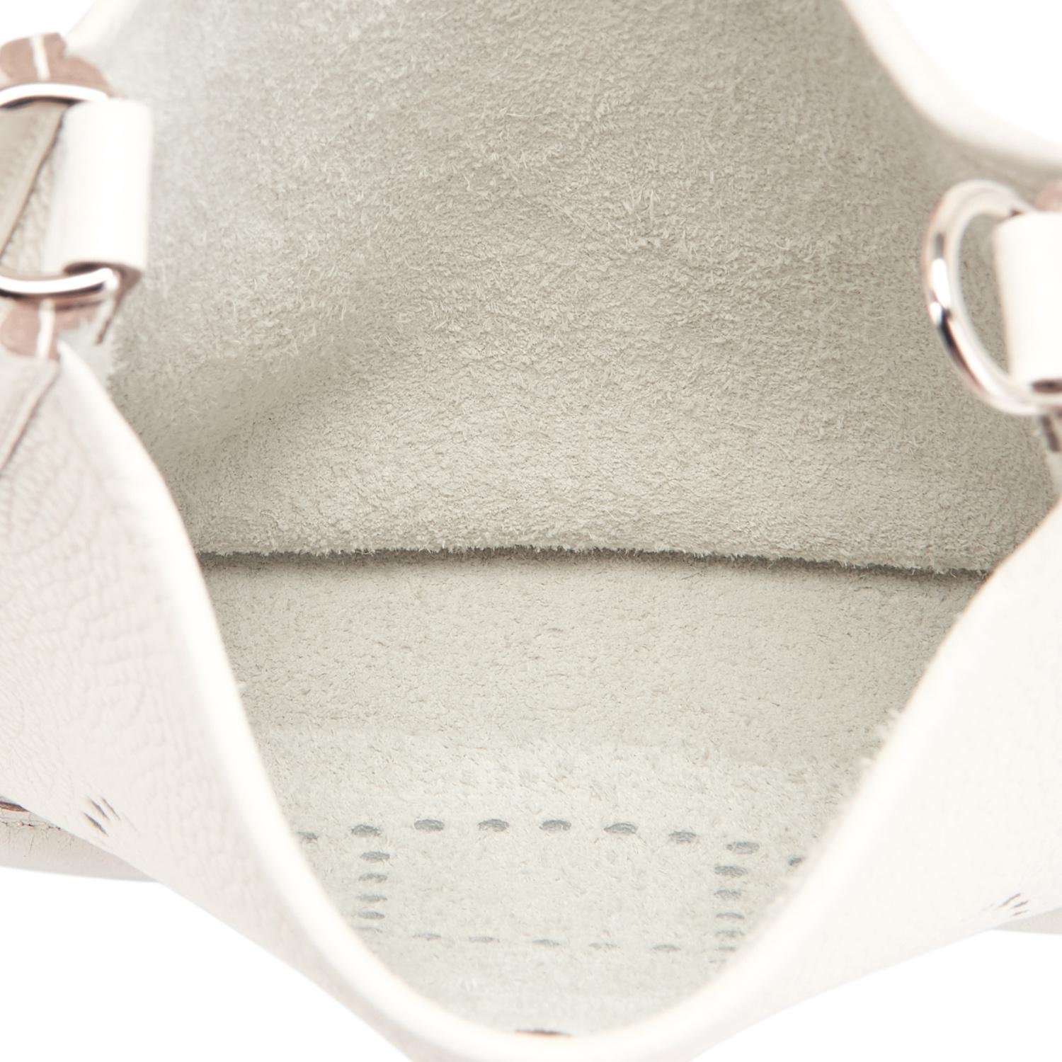 Women's Hermes White Blanc Evelyne TPM Shoulder Cross Body Messenger Bag NEW