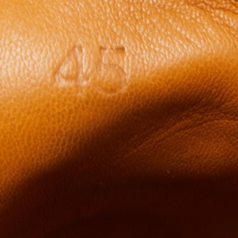 Hermes Weiß/Braun Leder und Wildleder Low Top Sneakers Größe 45 im Angebot 3
