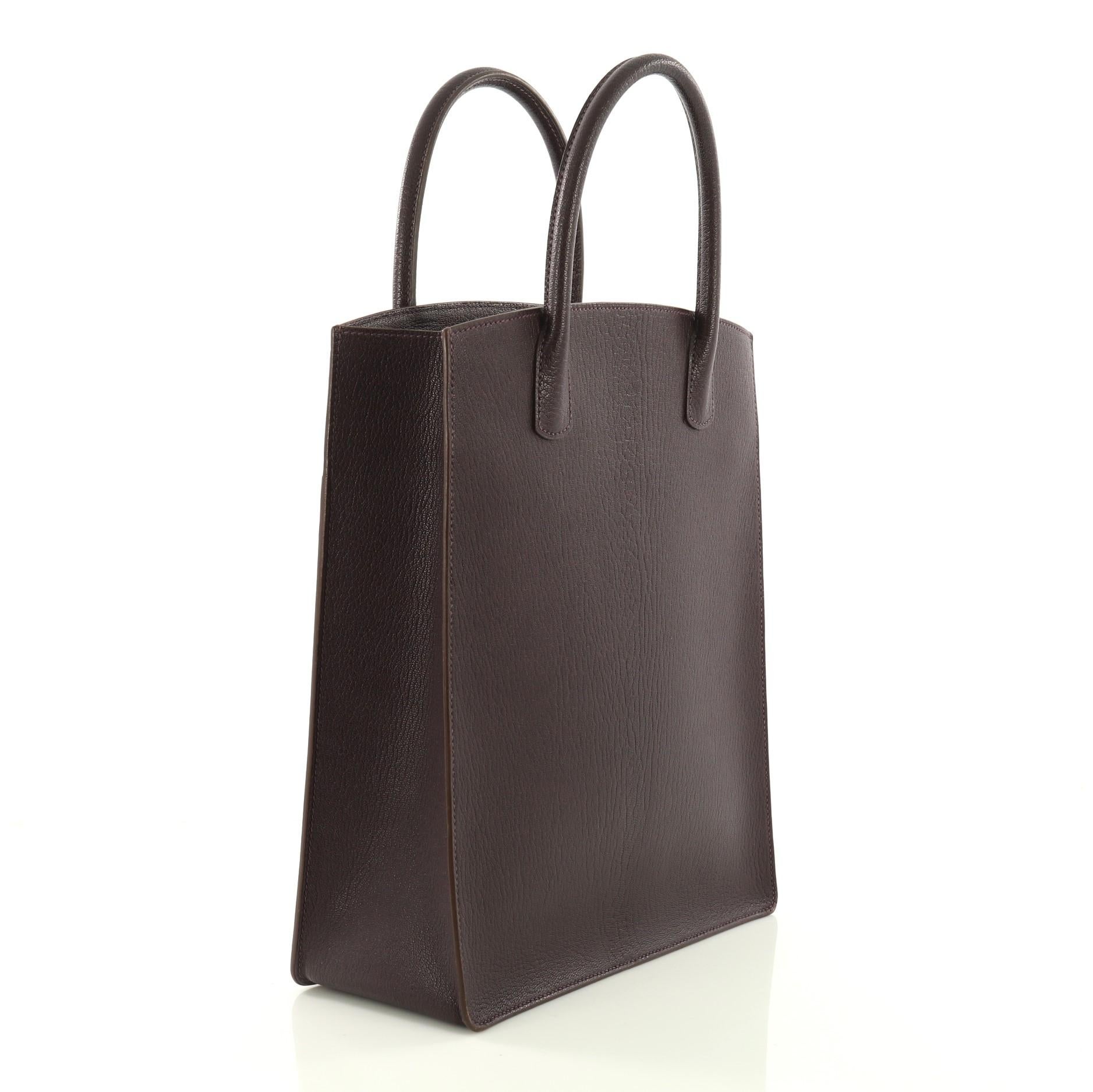 Black Hermes White Bus Handbag Leather 30
