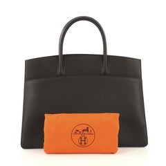 Hermes White Bus Handbag Leather 39