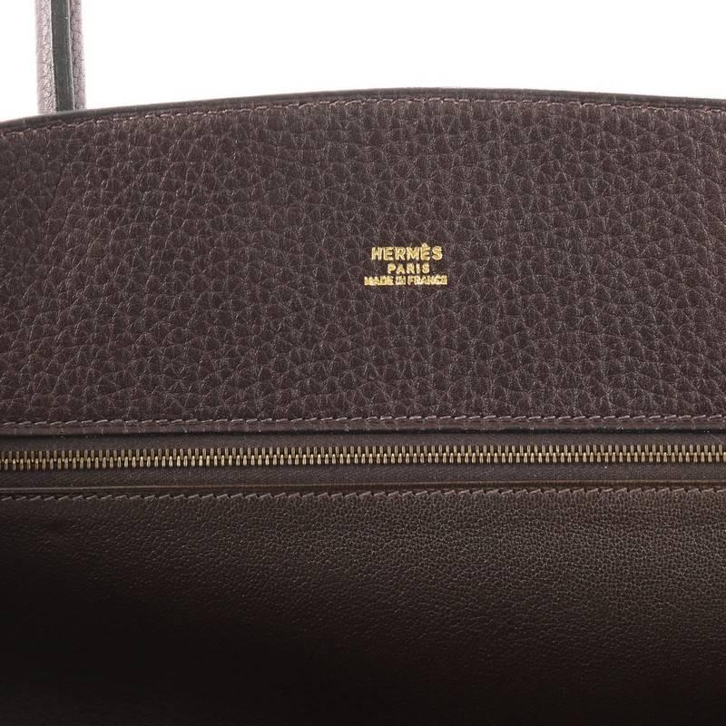 Black Hermes White Bus Handbag Leather 39