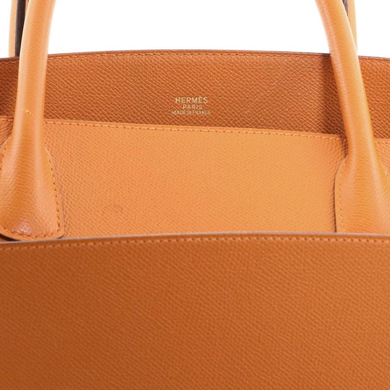 Orange Hermes White Bus Handbag Leather 39 