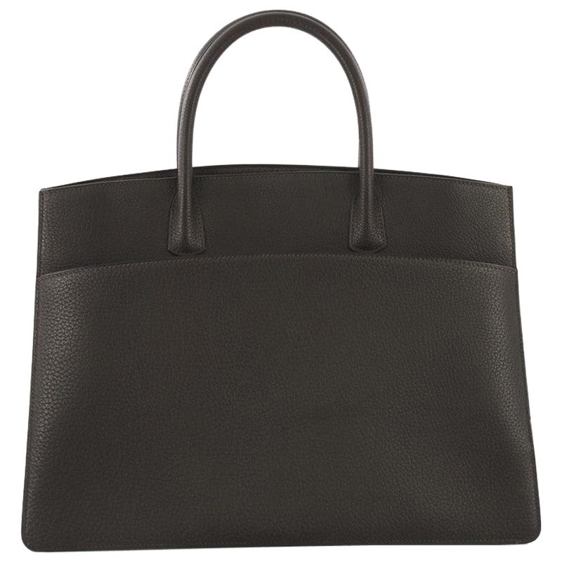 Hermes White Bus Handbag Leather 39