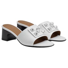 Hermès White Calfskin Leather Dreamy Sandal
