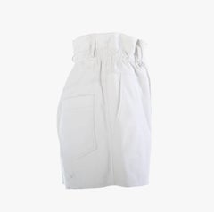 Hermès White Calfskin Leather Paperbag Shorts - '20s