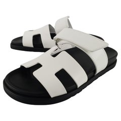 Used Hermes White calfskin size 36.5 Chypre sandal