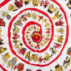 Hermes white CARROSSERIE 90 silk twill Scarf