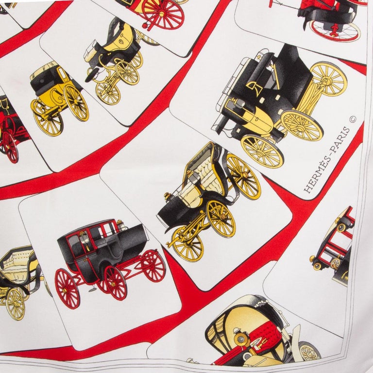 Foulard Hermés Carrosserie En Soie - Jaune - Occasion Authentique