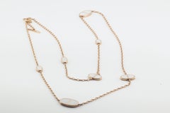 Hermes White Ceramic 18k Rose Gold Chaine D'Ancre Long Toggle Sautoir Necklace