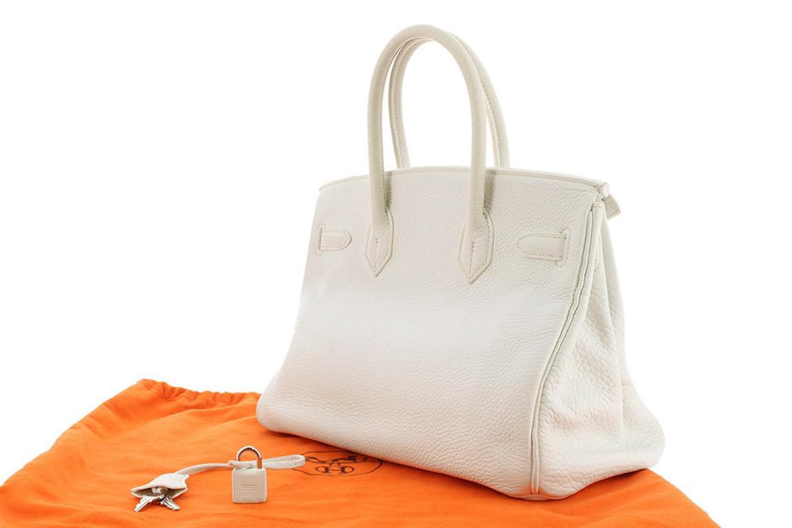 Hermes White Clemence Birkin 30 2