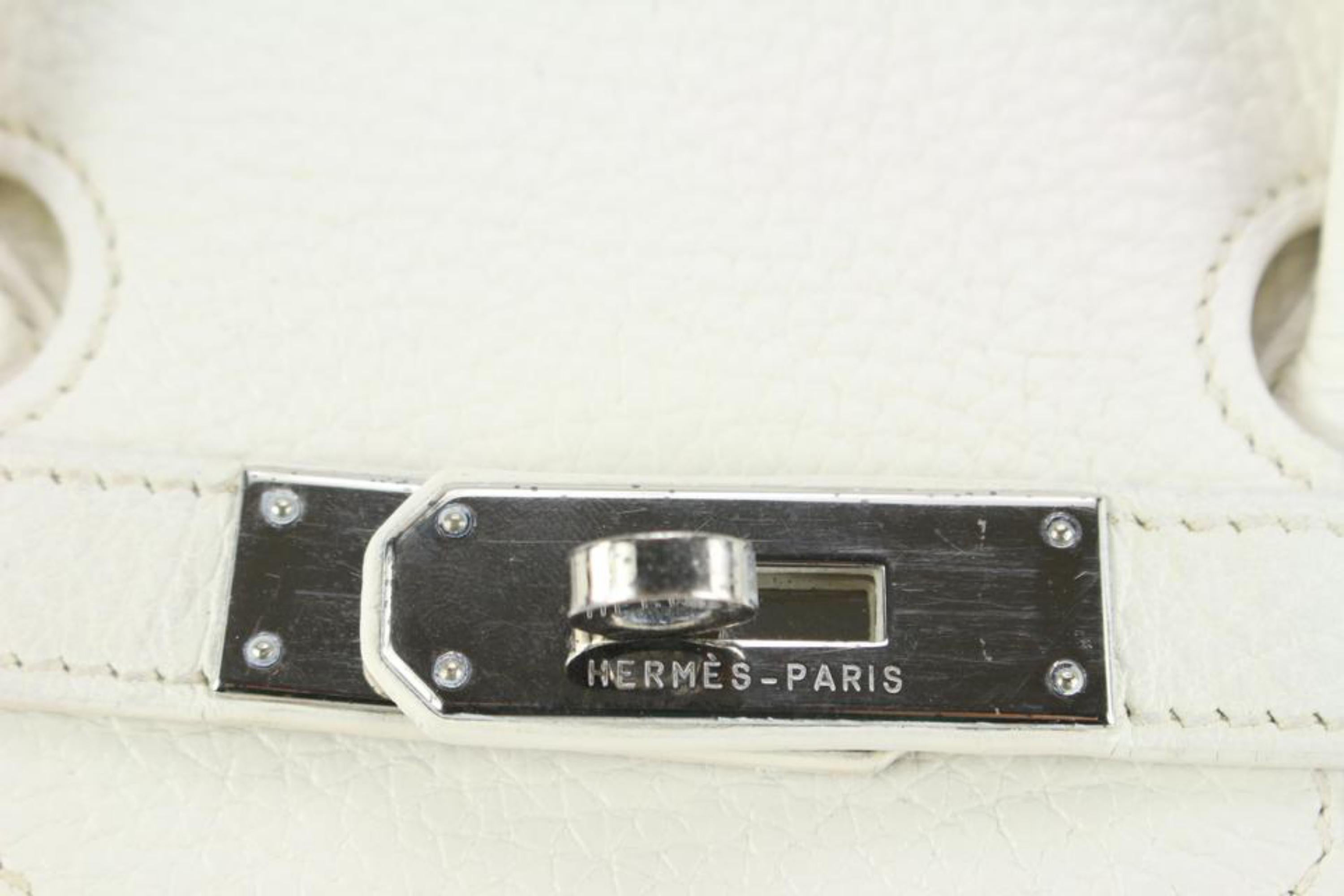 Hermès White Clemence Leather Birkin 35 PHW 93h729s 5