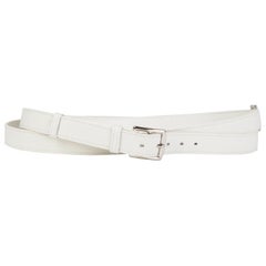 HERMES white Clemence leather ETRIVIERE 26mm Double Wrap Belt 90