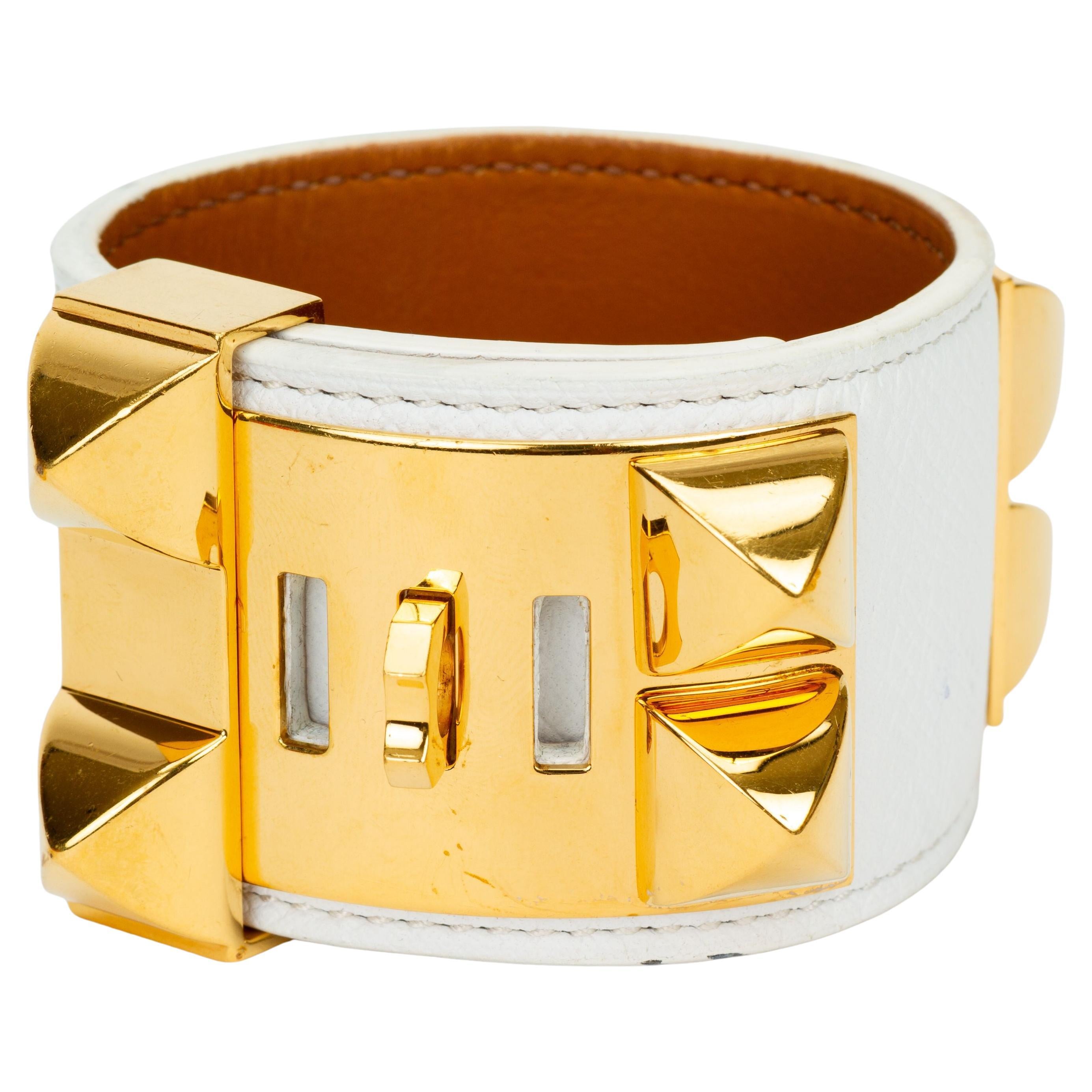 Bracciale Collier de Chien bianco di Hermès in vendita