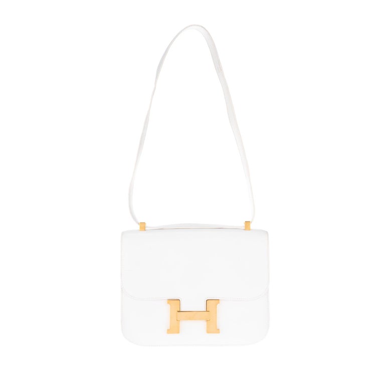 Hermes White Constance Shoulder Bag