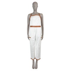 HERMÈS Combinaison TRIM en coton blanc 2022 LEATHER TRIM 36 XS