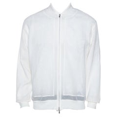 Hermes White Cotton Bomber Jacket XS