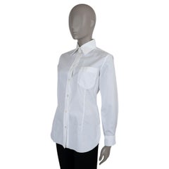 HERMES white cotton CLASSIC POPLIN Shirt 38 S