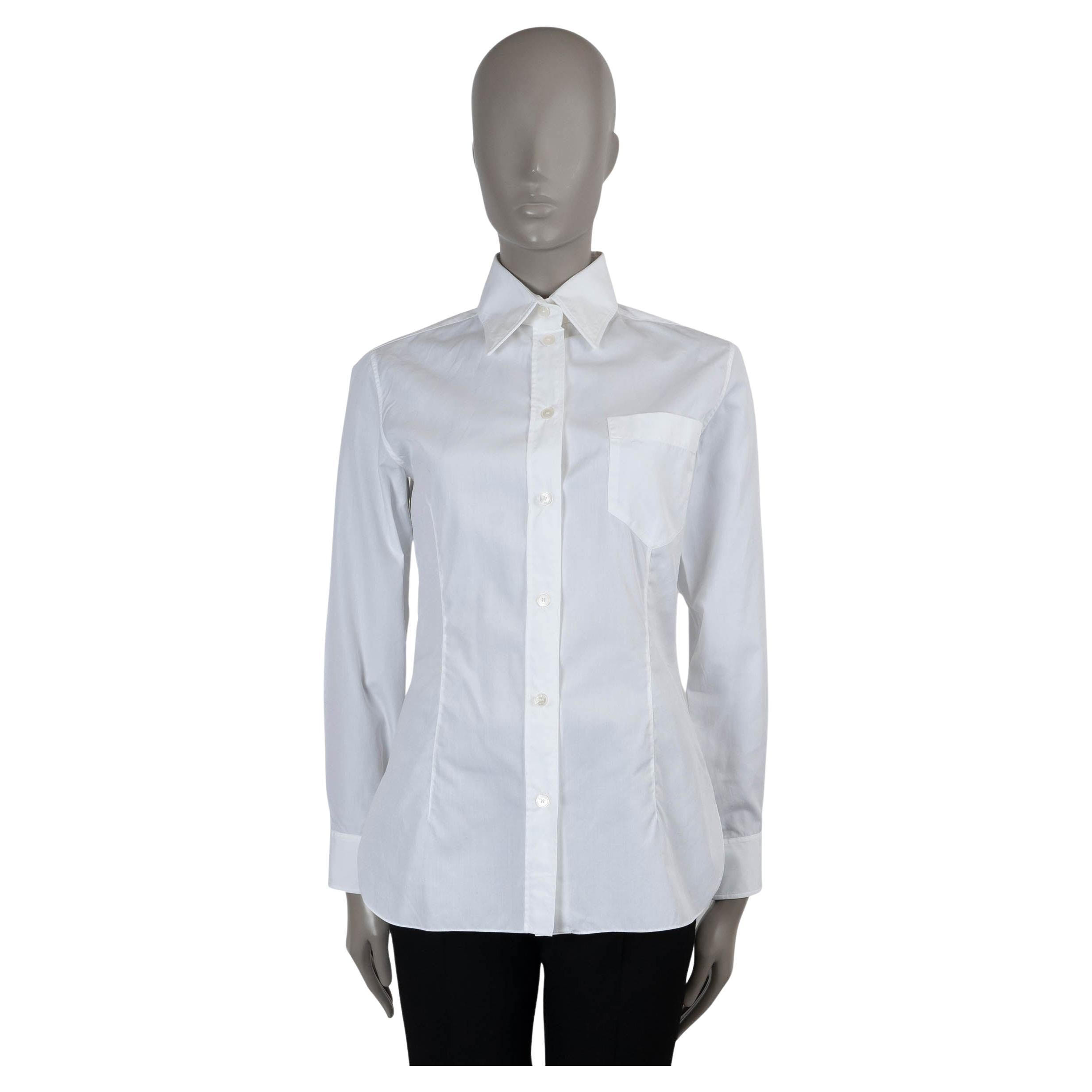 HERMES white cotton CLASSIC POPLIN Shirt 38 S For Sale