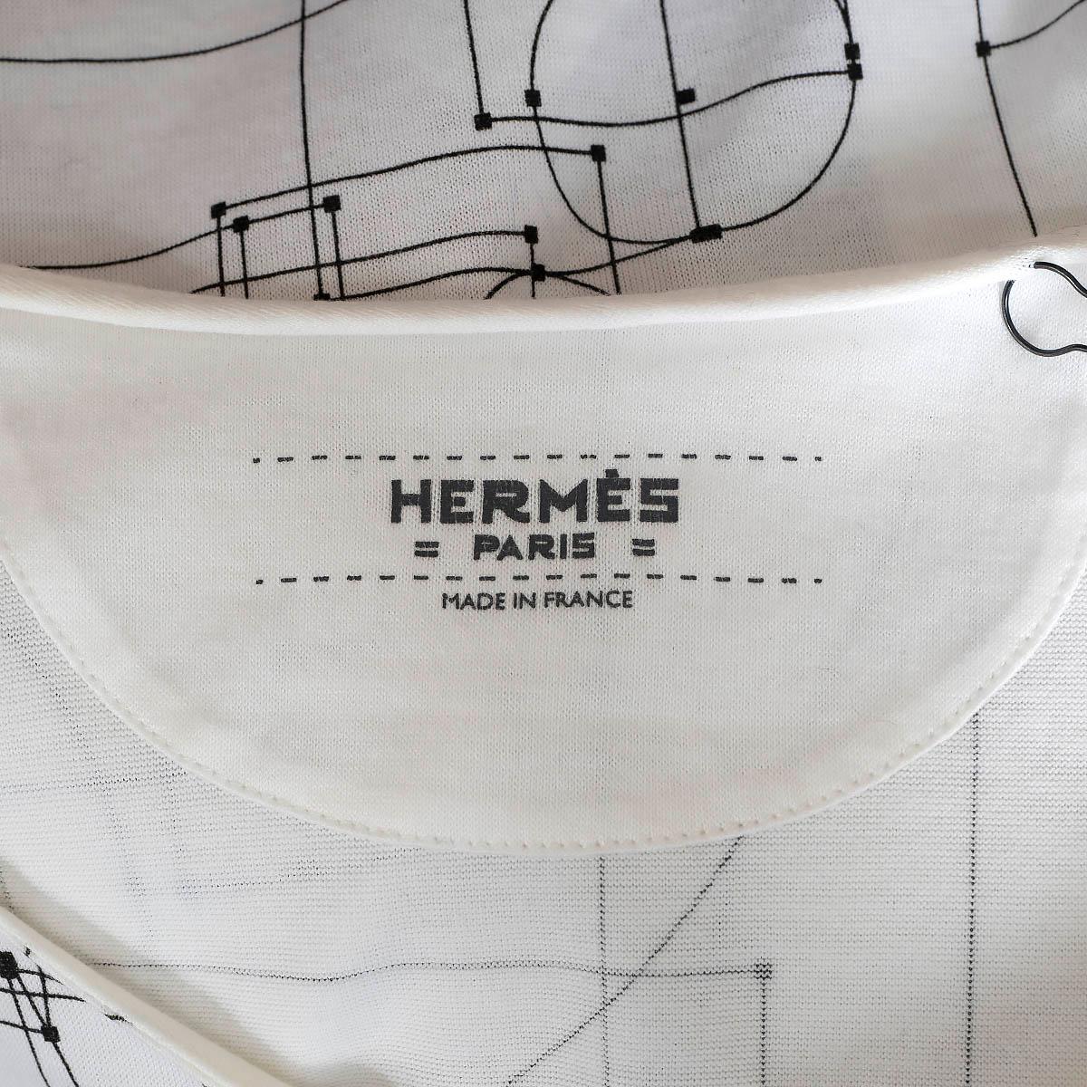 HERMES white cotton jersey 2013 ECHEC AU ROI T-Shirt Shirt 38 S For Sale 4