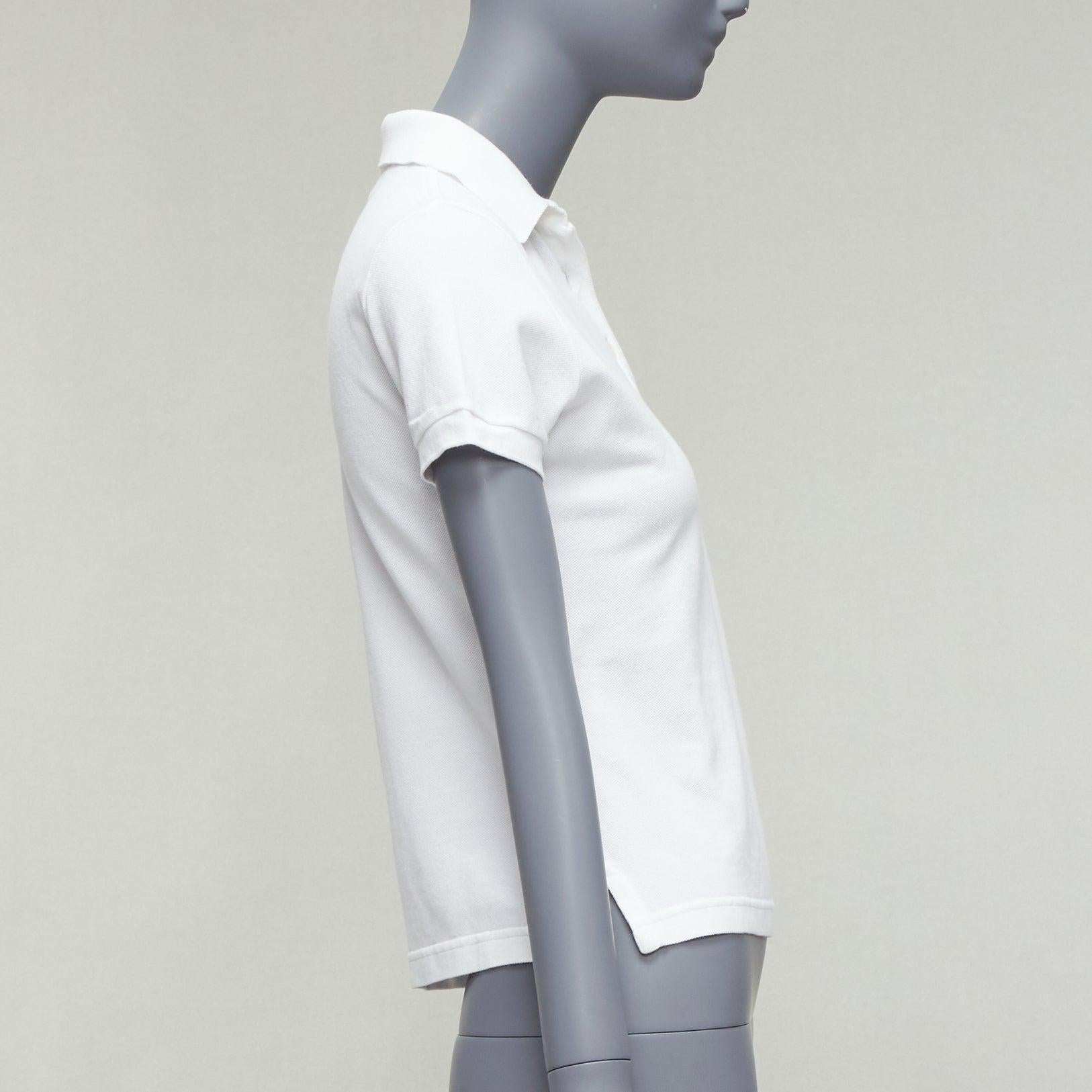 HERMES weißes Baumwoll-Piqué H mit gesticktem Logo Slim Fit Poloshirt S im Zustand „Hervorragend“ im Angebot in Hong Kong, NT