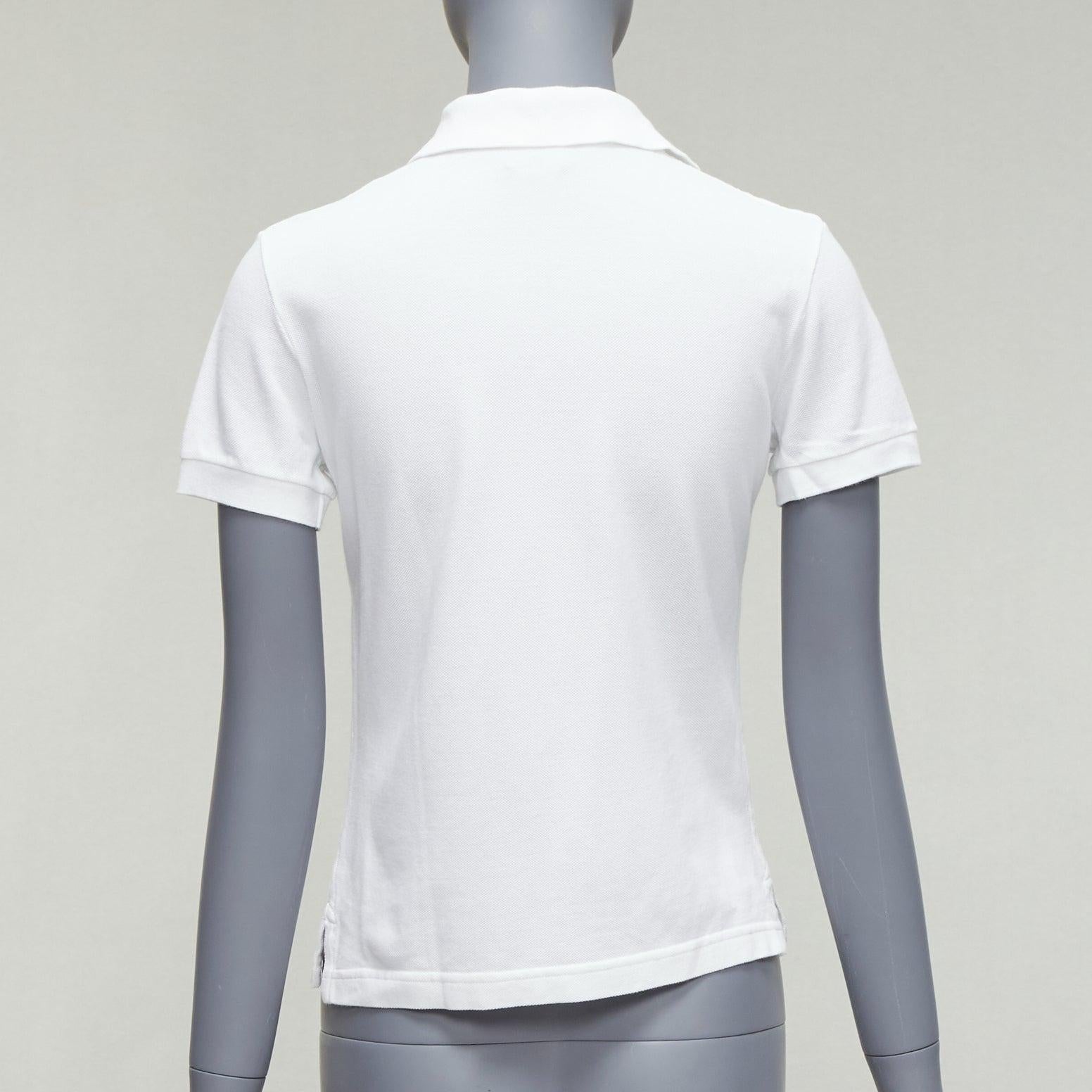 HERMES weißes Baumwoll-Piqué H mit gesticktem Logo Slim Fit Poloshirt S Damen im Angebot