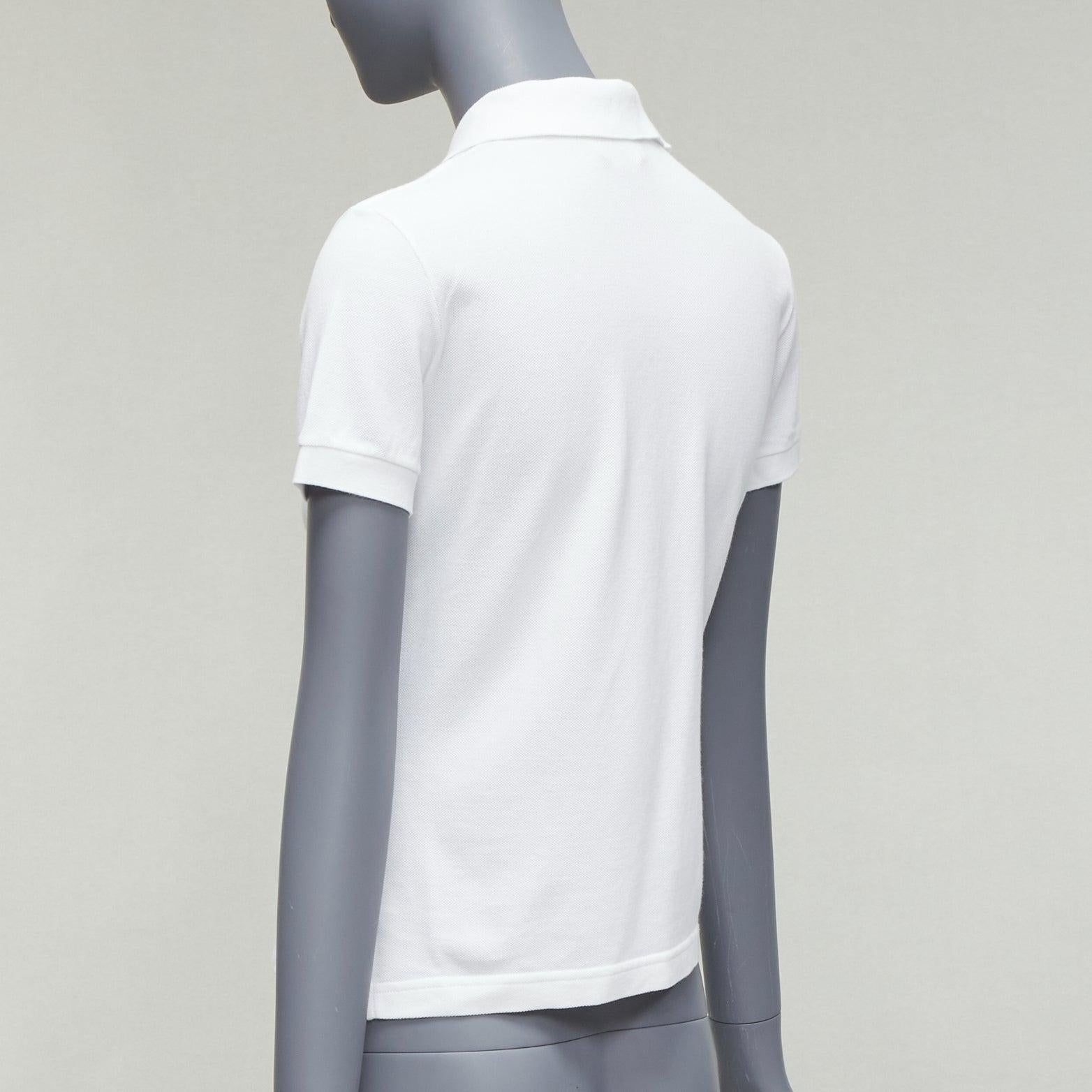 HERMES weißes Baumwoll-Piqué H mit gesticktem Logo Slim Fit Poloshirt S im Angebot 1