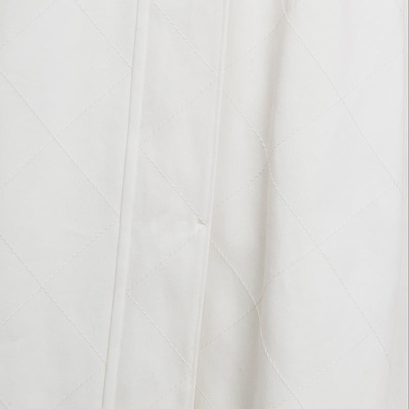 HERMÈS - Veste manteau en coton blanc, défilé 2017 - 34 XXS Excellent état - En vente à Zürich, CH