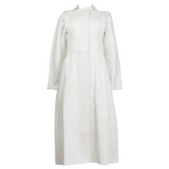 HERMÈS - Veste manteau en coton blanc, défilé 2017 - 34 XXS