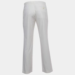 Hermes White Cotton Regular Fit Trousers L