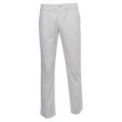 Hermes White Cotton Regular Fit Trousers L