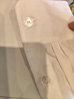 Hermès Vintage Women's White Cotton Shirt Size FR 34 Made in Italy