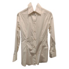 Hermès Vintage Women's White Cotton Shirt Size FR 34 Made in Italy