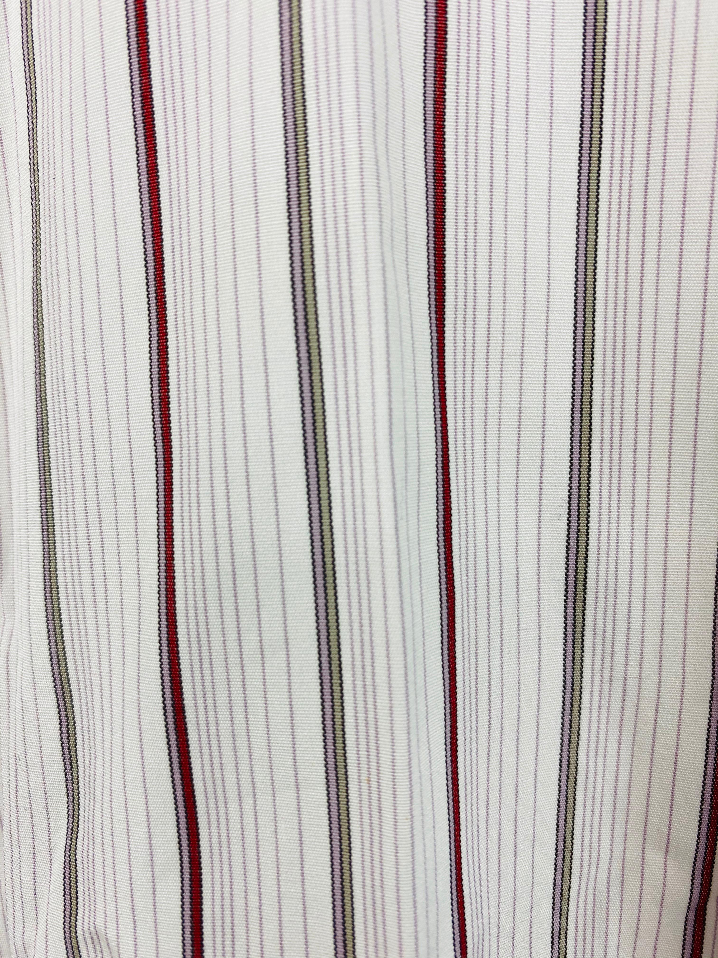 Hermès - Chemise à rayures en coton blanc, taille 42 Unisexe en vente