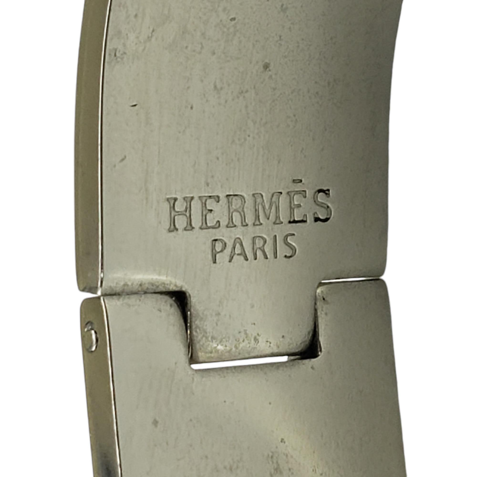 Hermes White Enamel Clic Clac H Bracelet #18832 2