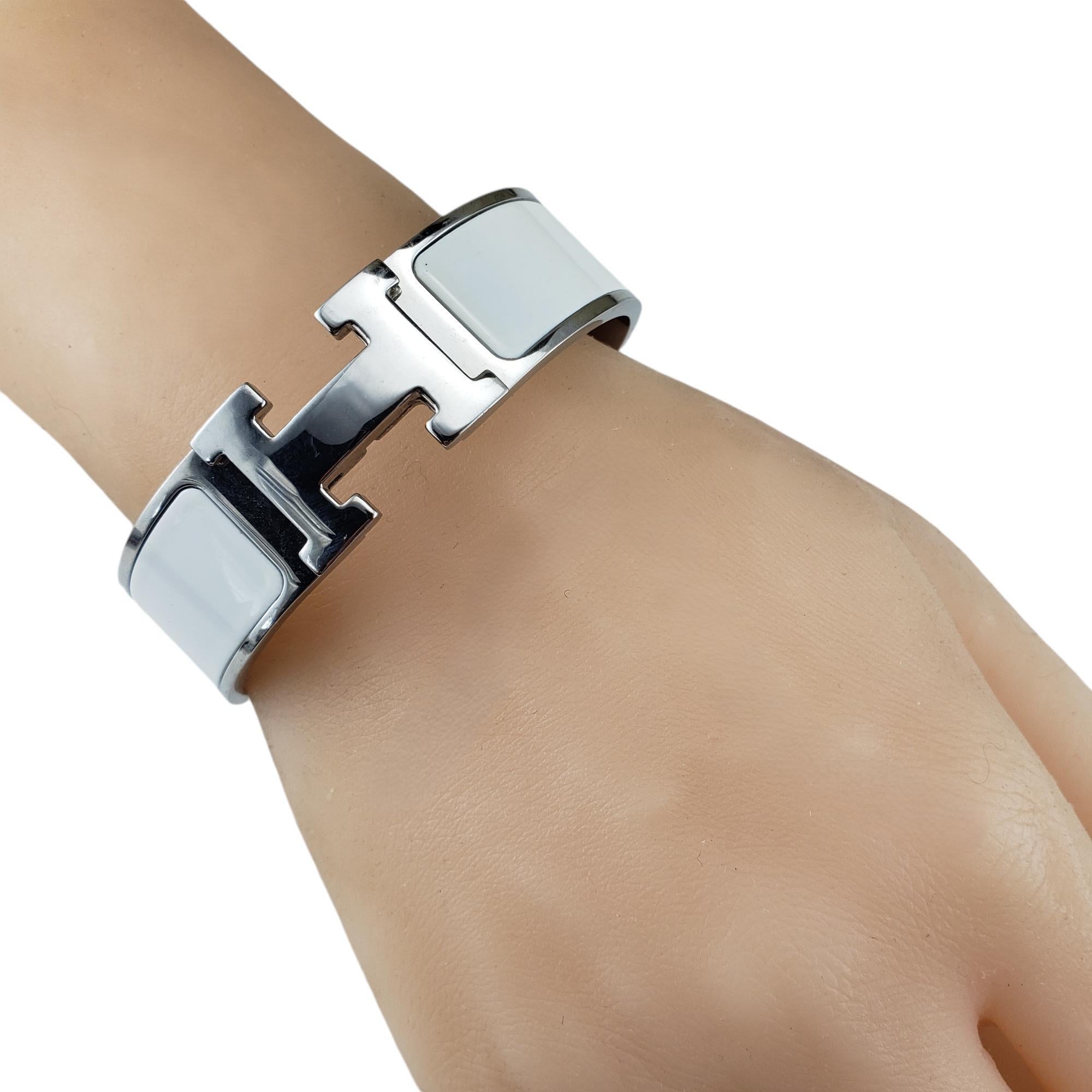 Hermes White Enamel Clic Clac H Bracelet #18832 4