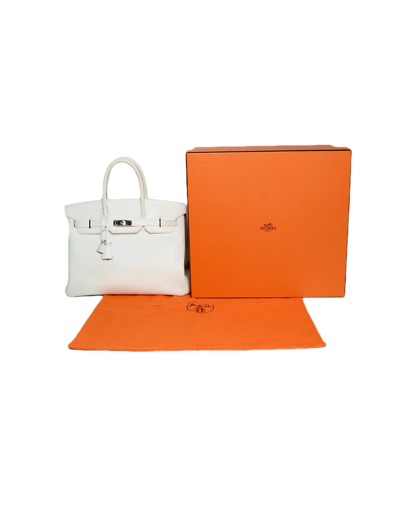 Hermes White Epsom 35cm Birkin Bag 6