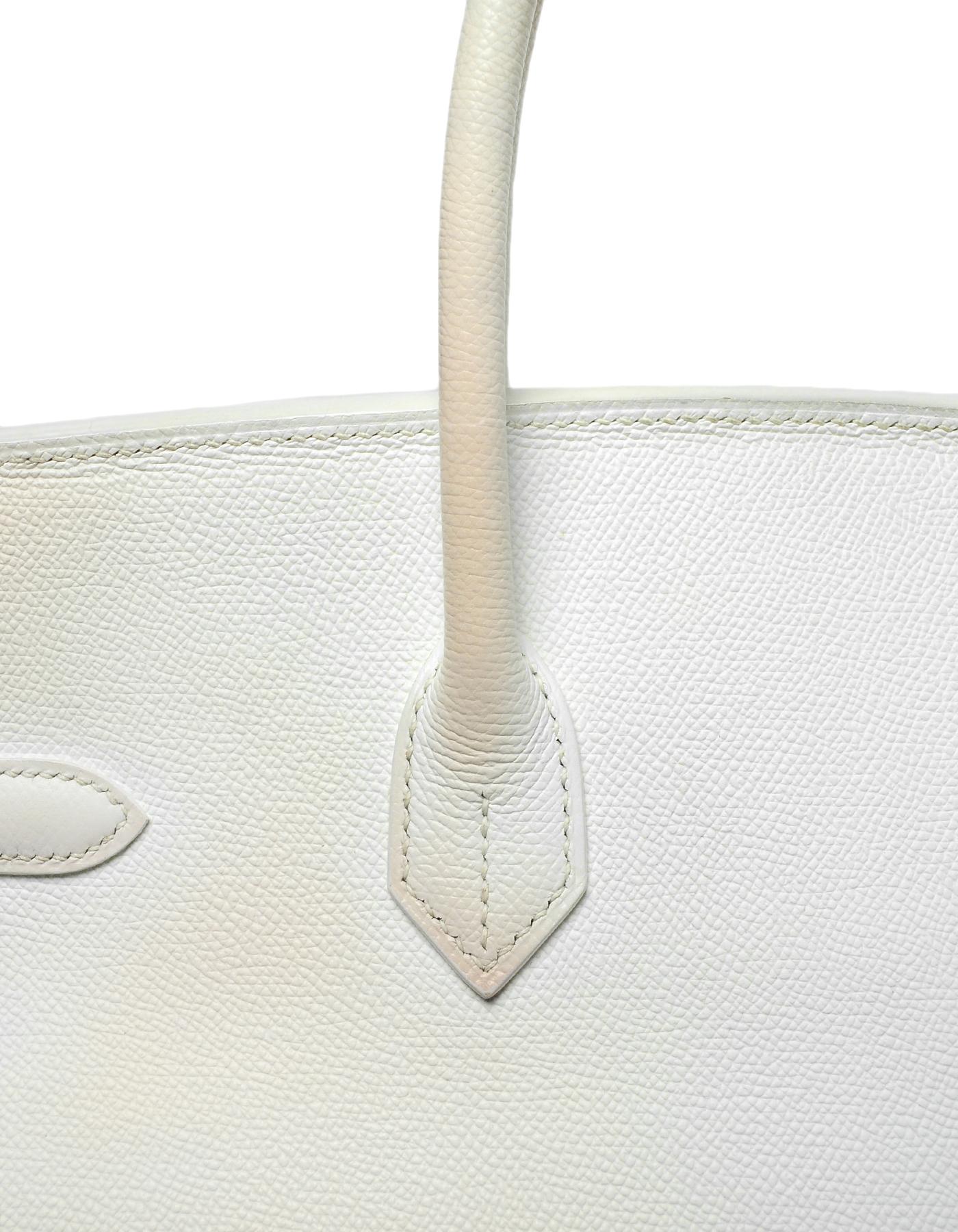 Hermes White Epsom 35cm Birkin Bag 1