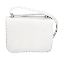 Hermès White Epsom Leather Micro Constance