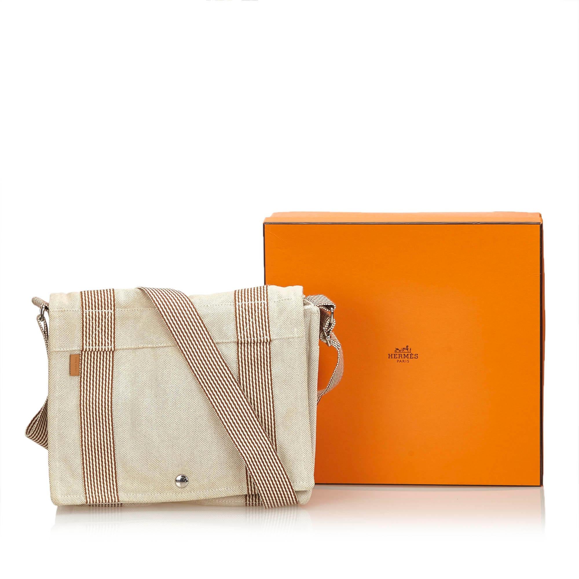 Hermes White Fourre Tout Besace Messenger PM 4