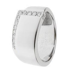 Bague cocktail Hermès en or blanc et diamants