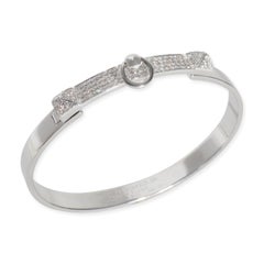 Hermès White Gold Diamond Collier de Chien Bracelet