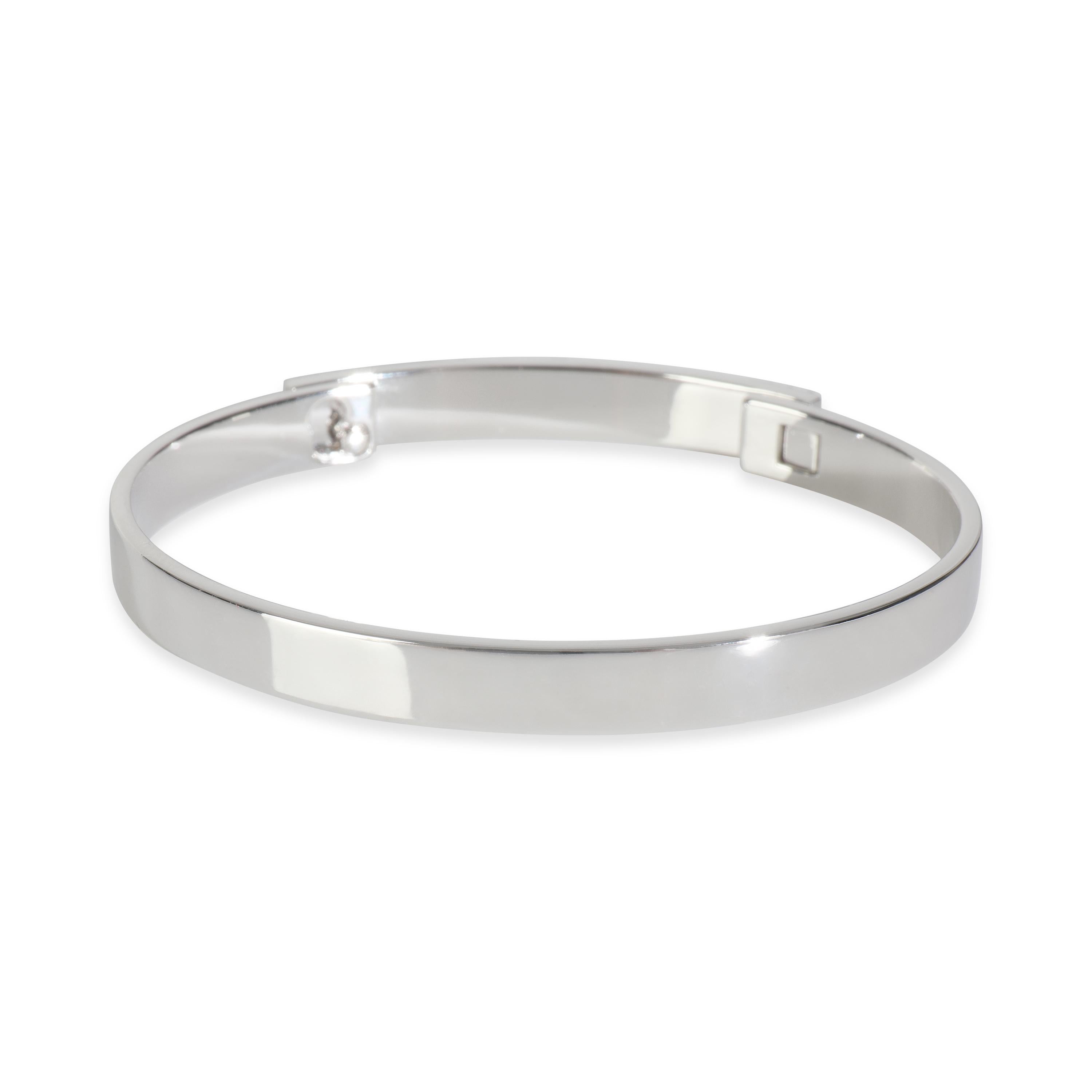 Bracelet Collier de Chien en or blanc et diamants Hermès Excellent état - En vente à New York, NY